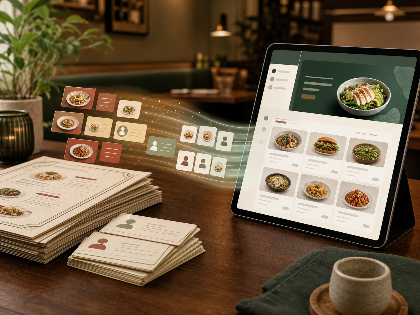 Restaurant menu and customer records moving into a modern digital ordering menu